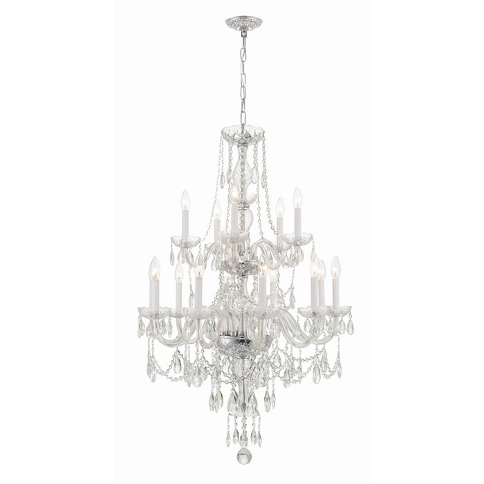 Crystorama Traditional Crystal 15 Light Chandelier, Chrome - 1155-CH-CL-MWP