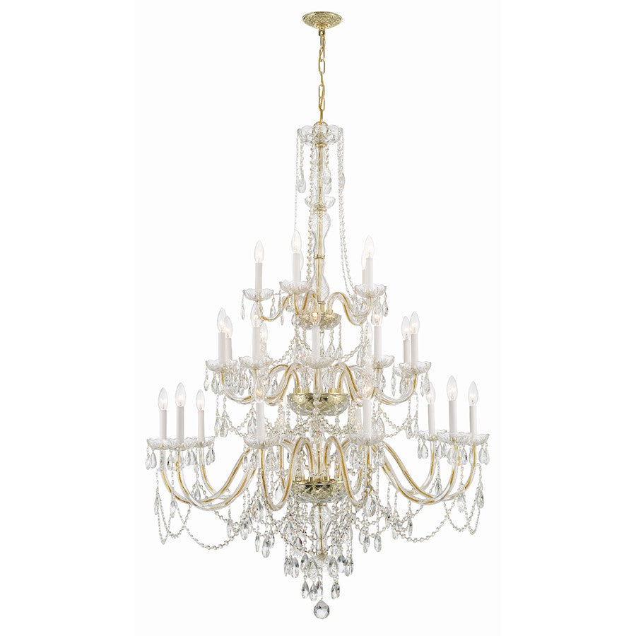 Crystorama Traditional Crystal 25 Light Chandelier, Brass - 1156-PB-CL-MWP