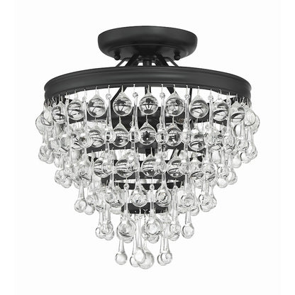 Crystorama Calypso Semi Flush Mount, Matte Black