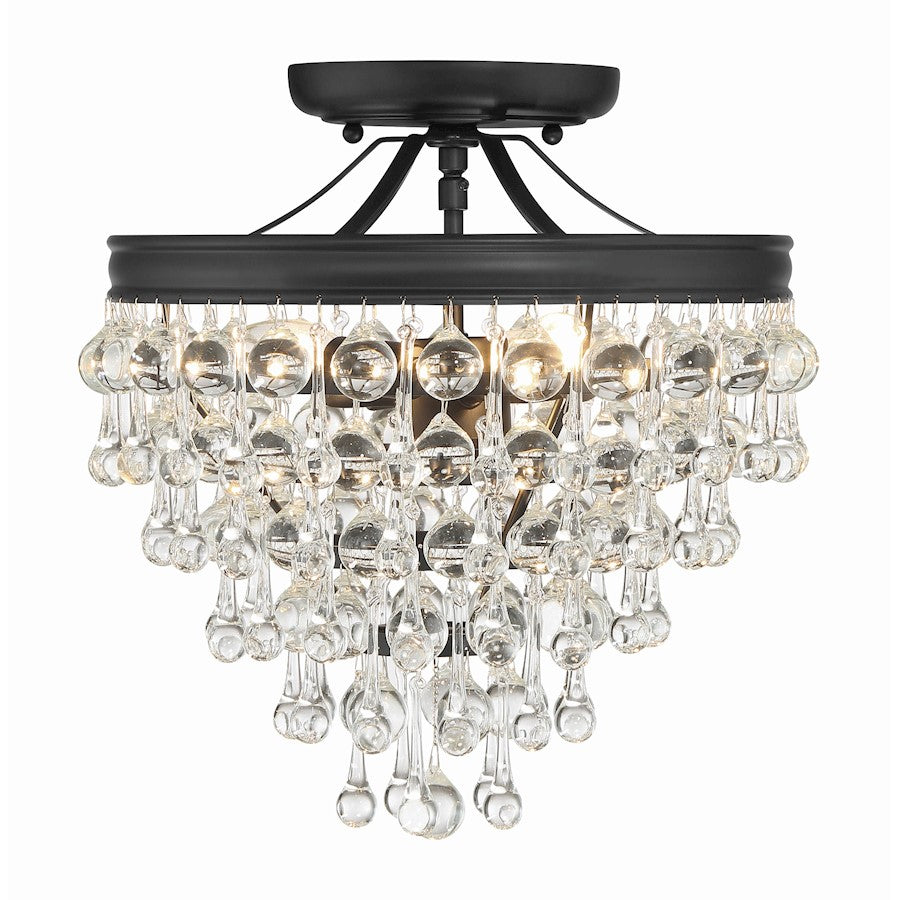 Crystorama Calypso Semi Flush Mount, Matte Black