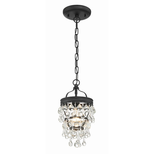 Crystorama Calypso 1 Light Mini Chandelier, Matte Black - 131-MK