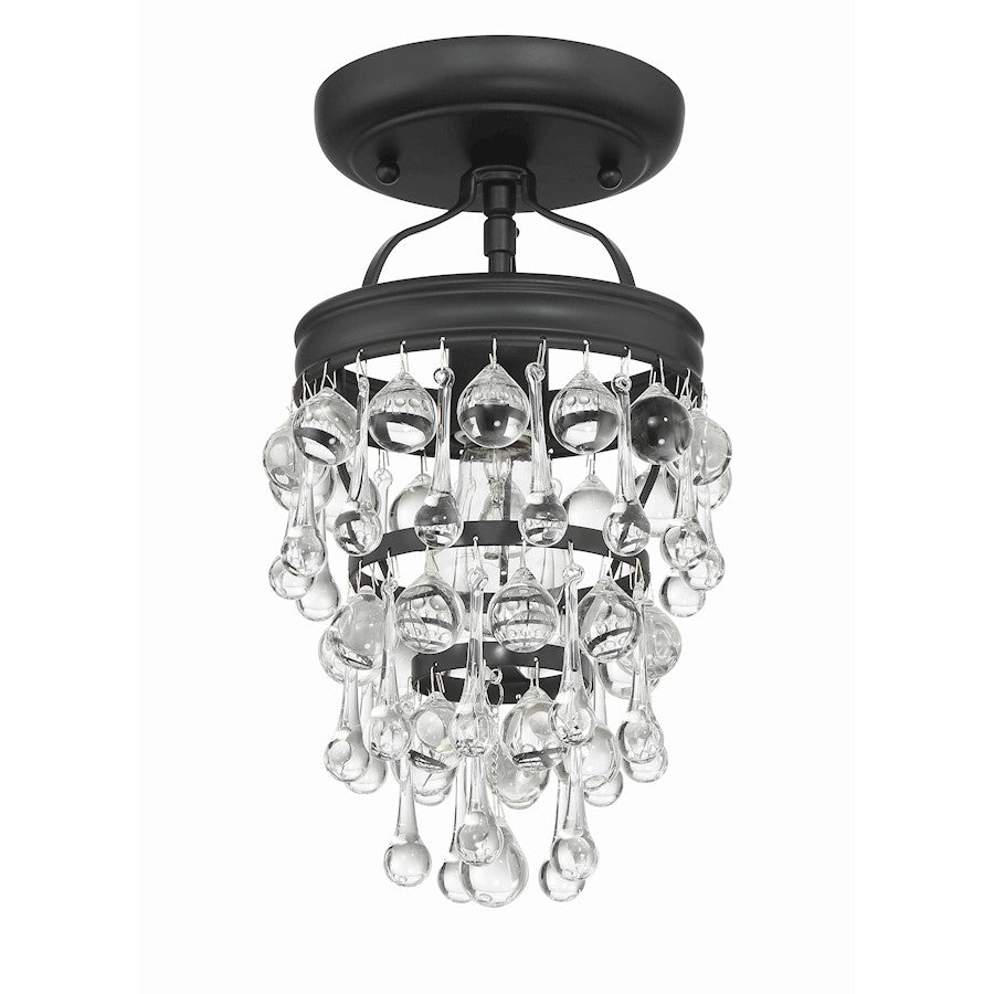 Crystorama Calypso Semi Flush Mount, Matte Black