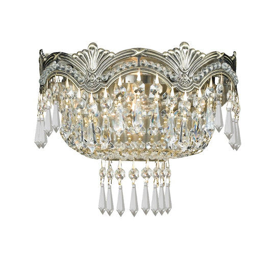 Majestic 2 Light Clear Crystal Brass Sconce I