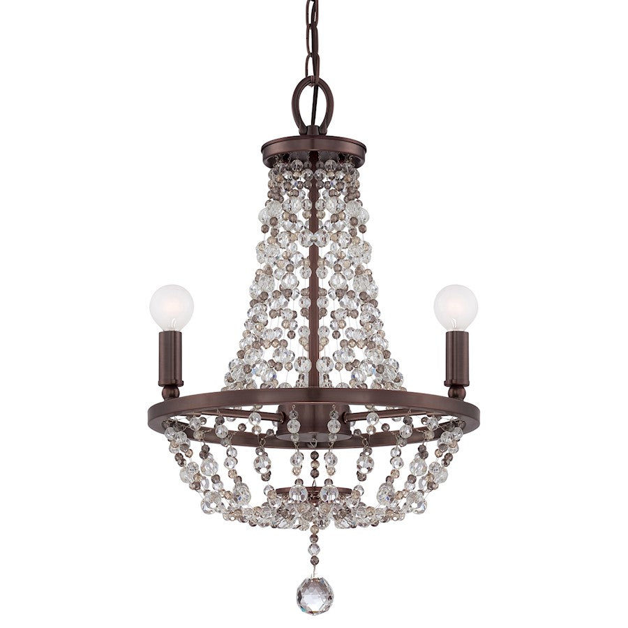 Crystorama Channing 3 Light Bronze Mini Chandelier