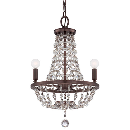 Crystorama Channing 3 Light Bronze Mini Chandelier