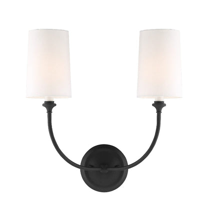 Crystorama Sylvan 2 Light Libby Langdon Sconce, Black Forged - 2242-BF