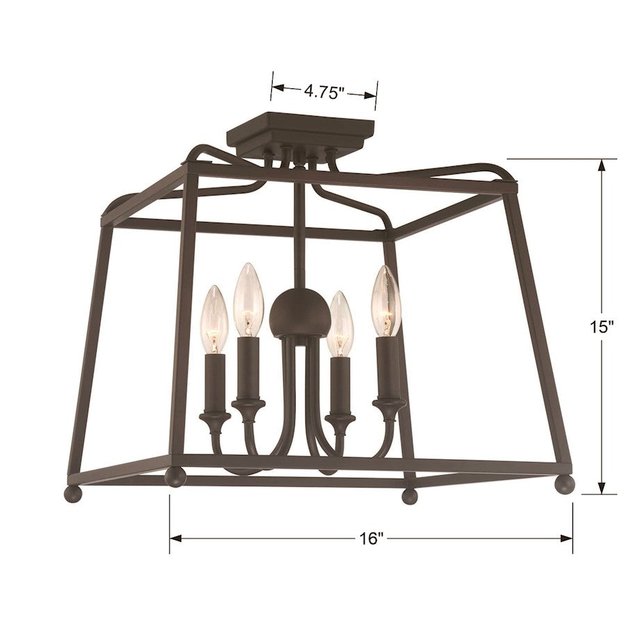 Crystorama Sylvan 4 Light Ceiling Mount