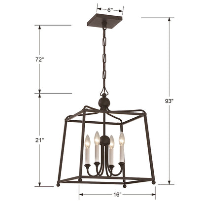 4 Light Chandelier w