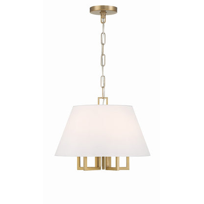 Crystorama Westwood 5 Light Mini Chandelier, Vibrant Gold/White - 2255-VG