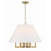 Crystorama Westwood 6 Light Chandelier, Vibrant Gold/White - 2256-VG