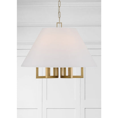 6 Light Chandelier, Vibrant Gold