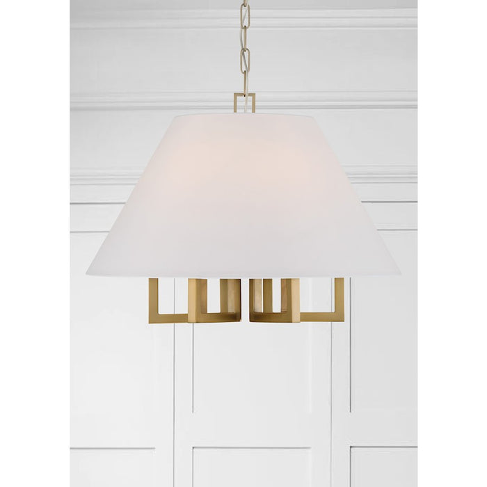 Crystorama Westwood 6 Light Chandelier, Vibrant Gold/White