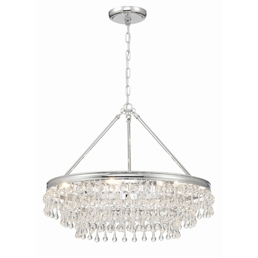 Crystorama Calypso 6 Light Chandelier, Polished Chrome - 237-CH