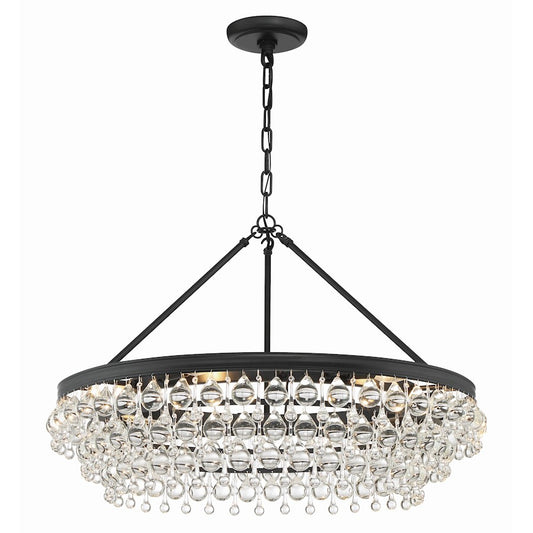 Crystorama Calypso 6 Light 30" Chandelier, Matte Black - 275-MK