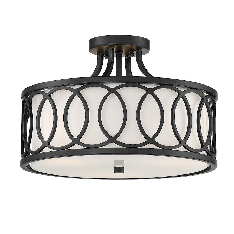 Crystorama Graham 3 Light Ceiling Mount, Matte Black - 285-MK