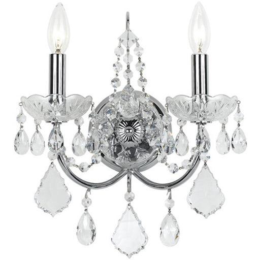 Crystorama Imperial 2 Light Wall Mount, Polished Chrome/Italian - 3222-CH-CL-I