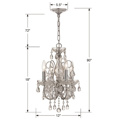 4-Light Mini Chandelier, Chrome