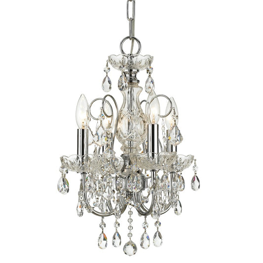 Crystorama Imperial 4 Light Clear Crystal Chrome Mini Chandelier I