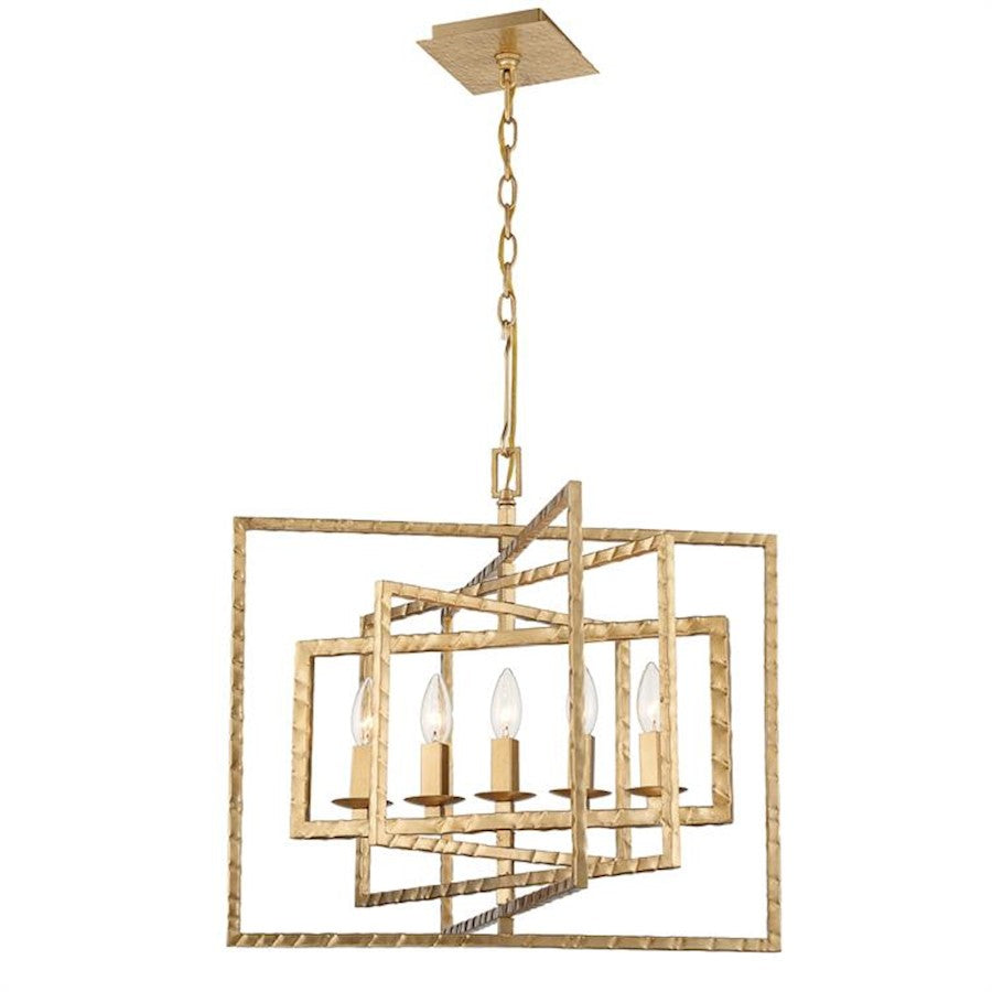 Crystorama Capri 5 Light Chandelier, Antique Gold - 336-GA