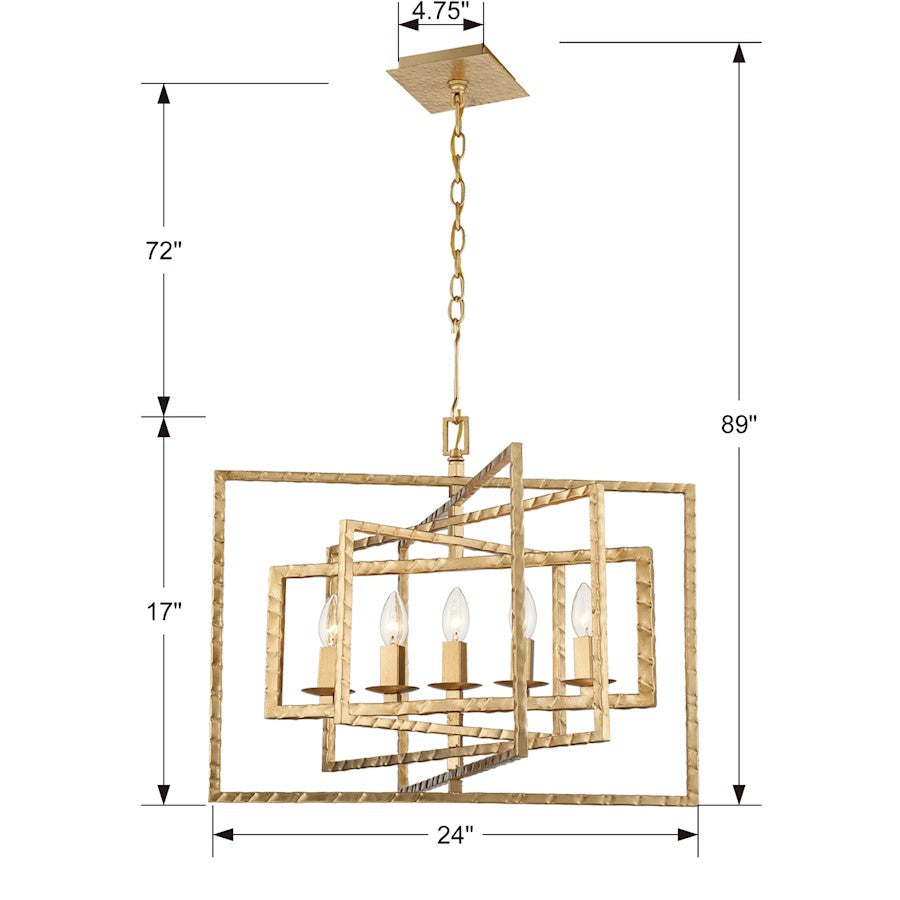 Capri Chandelier, Antique Gold