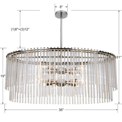 8 Light Chandelier, Polished Chrome