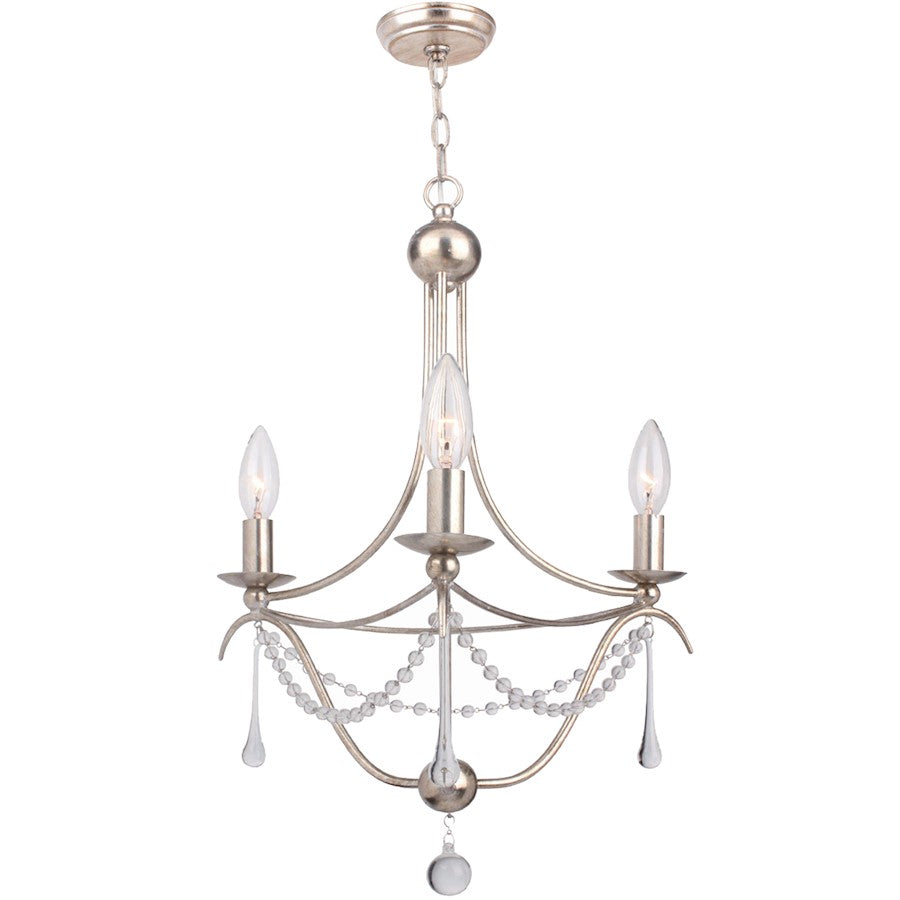 3 Light Mini Chandelier, Silver