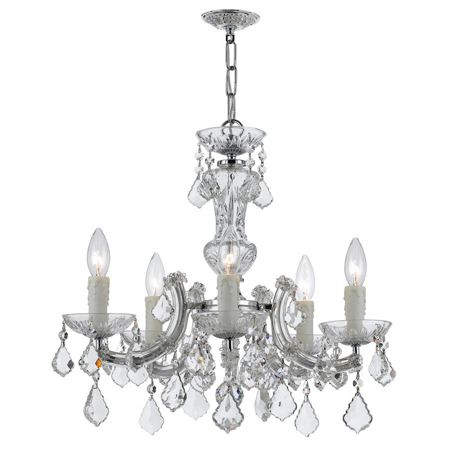 Crystorama Maria Theresa 5 Light Chrome Mini-Chandelier w/Clear Hand Cut Crystal