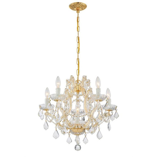 Crystorama Maria Theresa 6 Light Mini Chandelier, Gold - 4405-GD-CL-I