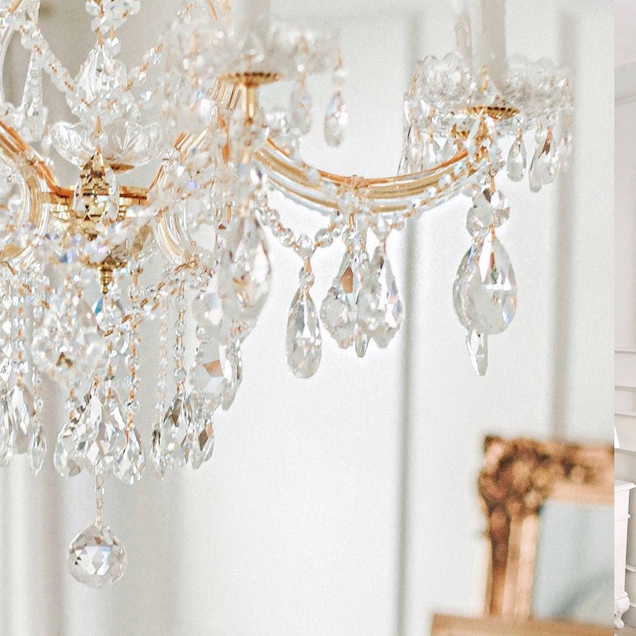 9 Light Chandelier, Clear Crystal