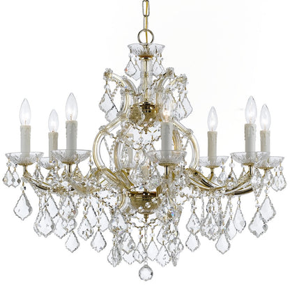 9 Light Chandelier, Clear Crystal