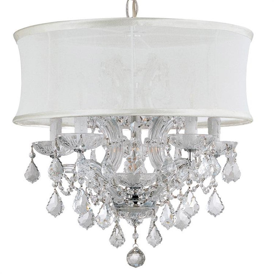 Crystorama Brentwood 6 Lt Mini Chandelier, Chrome/White - 4415-CH-SMW-CL-S