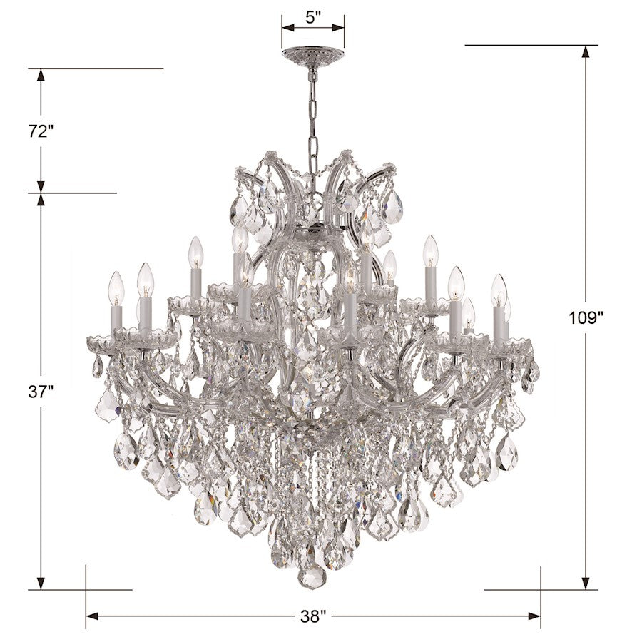 Crystorama Maria Theresa 19-LT Italian Crystal Chandelier, Chrome