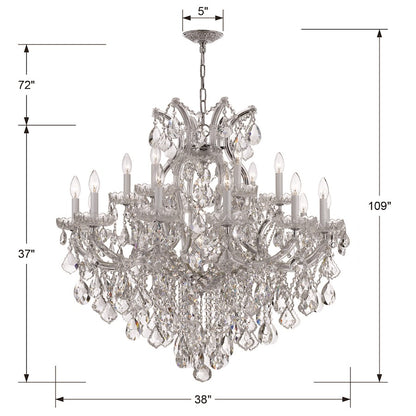 Crystorama Maria Theresa 19-LT Italian Crystal Chandelier, Chrome