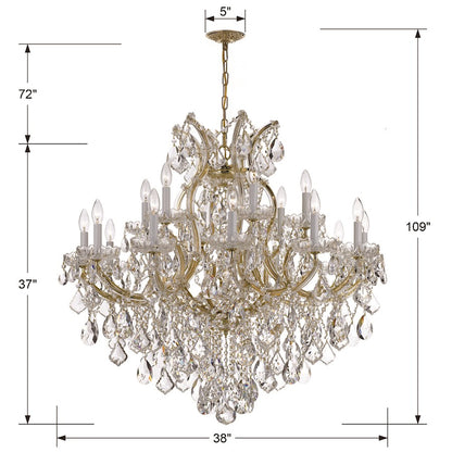 19 Light Chandelier, Gold