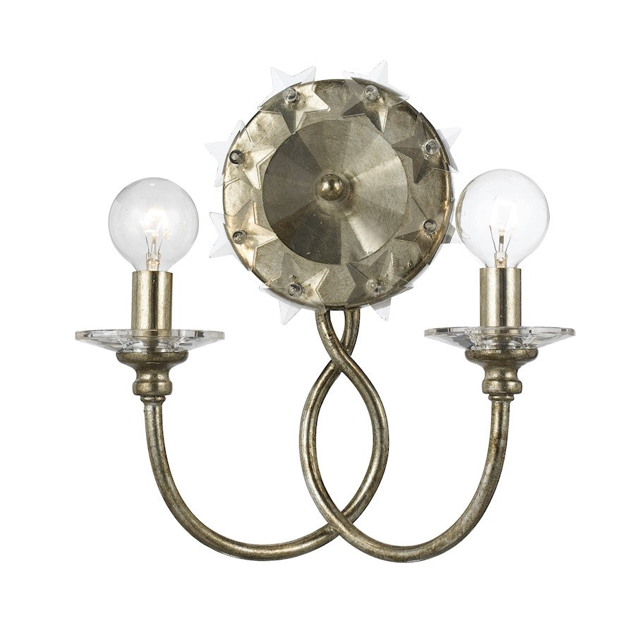 Willow 2 Light Silver Sconce