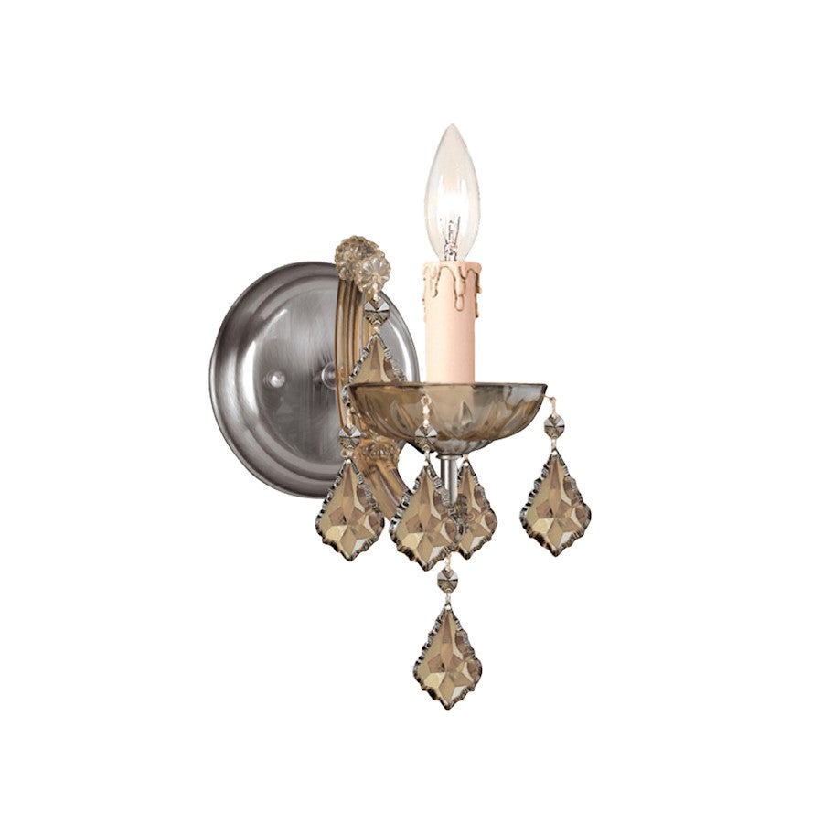 Crystorama Maria Theresa 1-LT GT Swarovski Strass Sconce, Brass - 4471-AB-GT-S