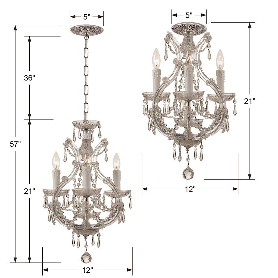 4 Light Mini Chandelier