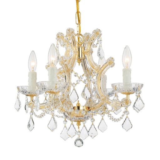 Crystorama Maria Theresa 4 Light Mini Chandelier, Gold/Clear - 4474-GD-CL-I