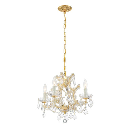 4 Light Mini Chandelier, Gold