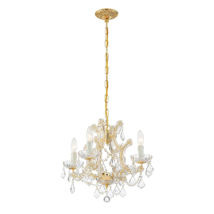 Crystorama Maria Theresa 4 Light Mini Chandelier, Gold/Clear