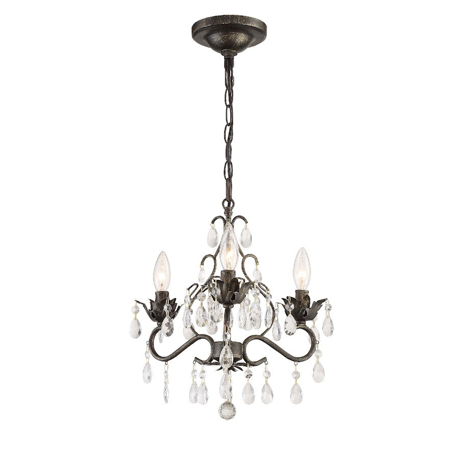 3 Light Mini-Chandelier, Bronze