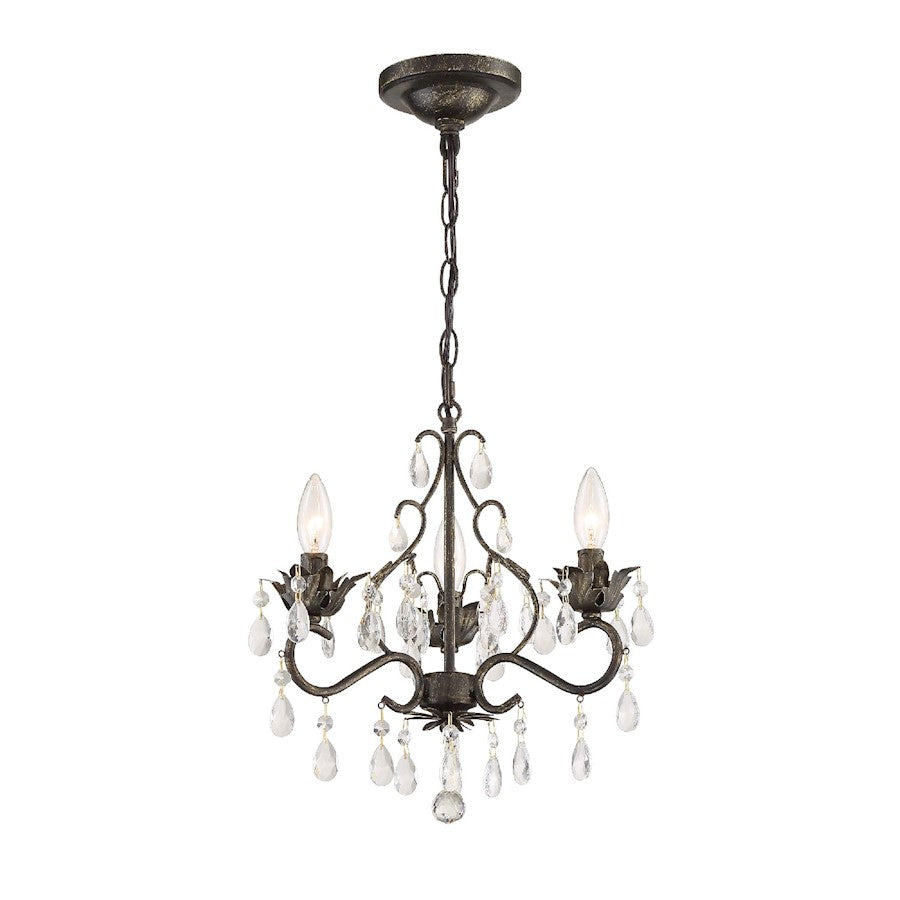 3 Light Mini-Chandelier, Bronze