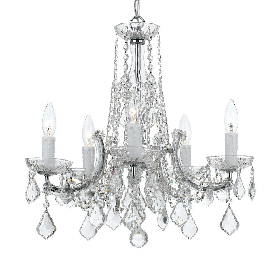 Crystorama 5 Light Chandelier, Chrome - 4576-CH-CL-MWP