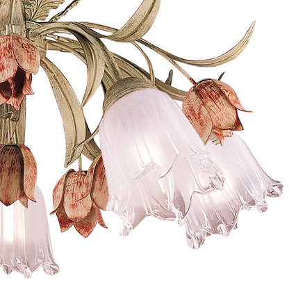 Crystorama Southport 5 Light Sage Rose Floral Semi-Flush