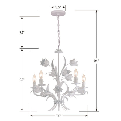 Crystorama Southport 5 Light Wet White Chandelier