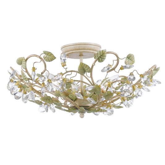 Crystorama Josie 5 Light Semi-Flush, Champagne Green Tea