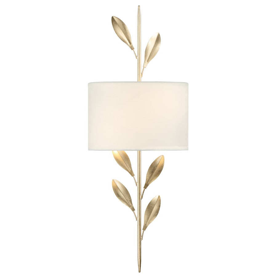 Crystorama Broche 2 Light Wall Mount, Antique Gold/White - 501-GA