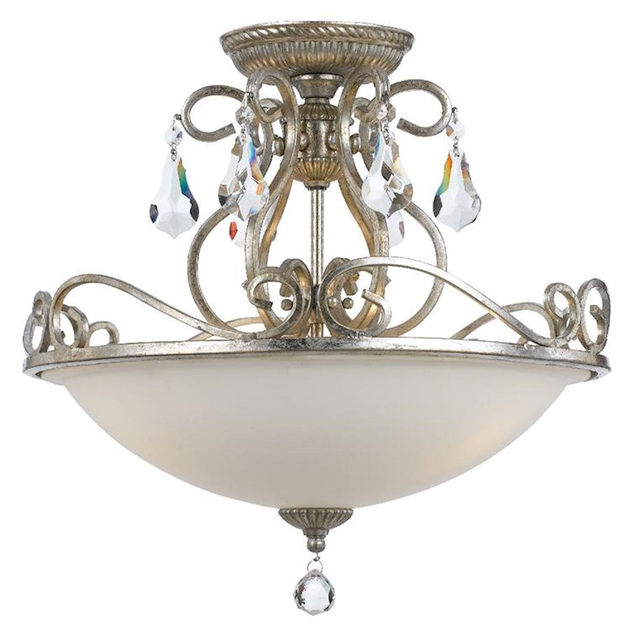 Crystorama Ashton 3 Light Ceiling Mount, Silver/Swarovski Strass - 5010-OS-CL-S