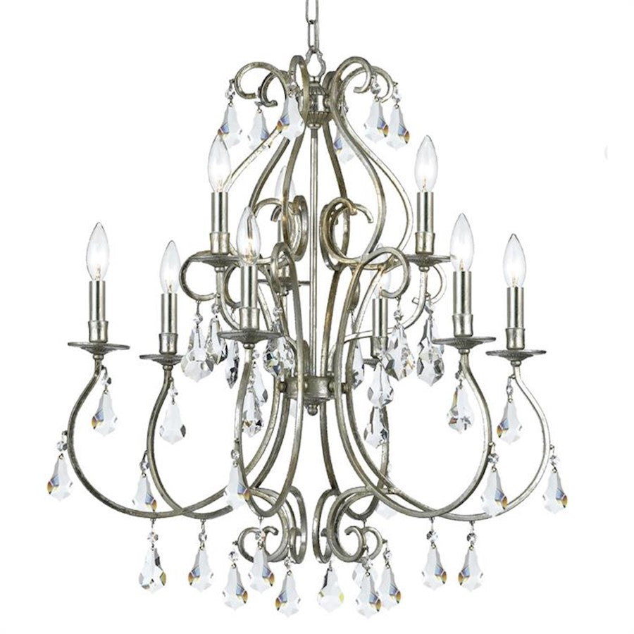 Crystorama Ashton 9 Light Chandelier, Silver/Swarovski Strass - 5019-OS-CL-S