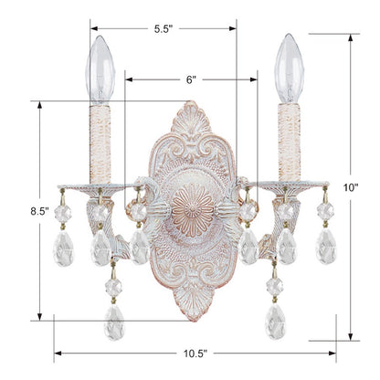 Paris Market 2 Light Clear Crystal Sconce I